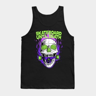 Skate Until Death Skull Skateboard SK8 Punk Tattoo Mini Ramp Tank Top